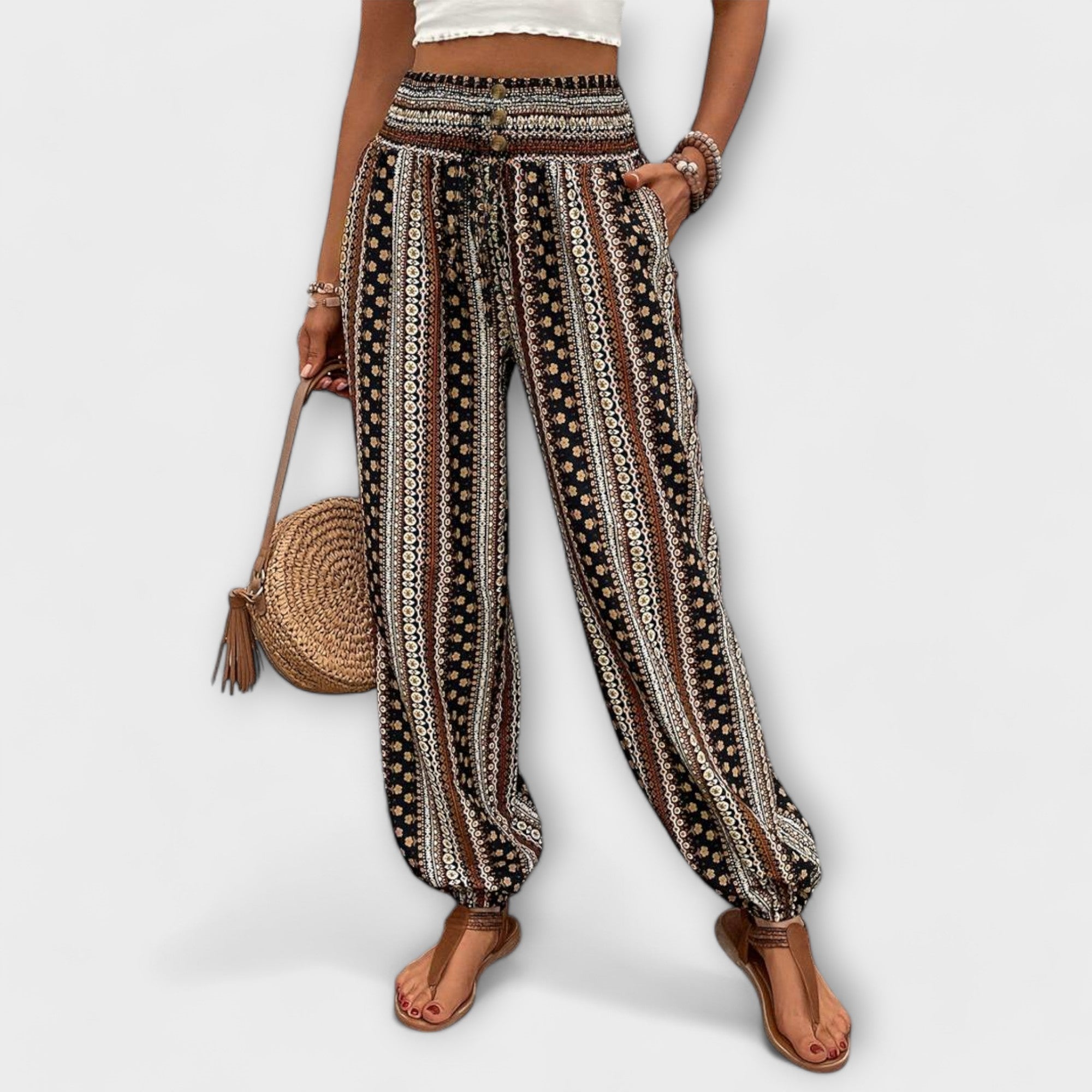 Scarlett Pants with Ethnic Graphic