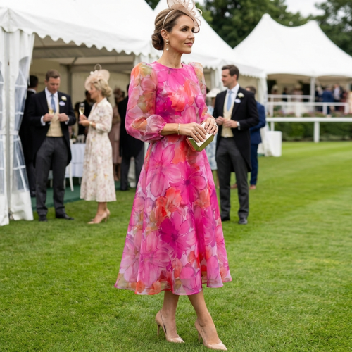 Aria | Floral Elegant Midi Dress