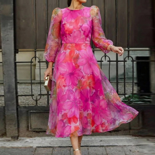 Aria | Floral Elegant Midi Dress
