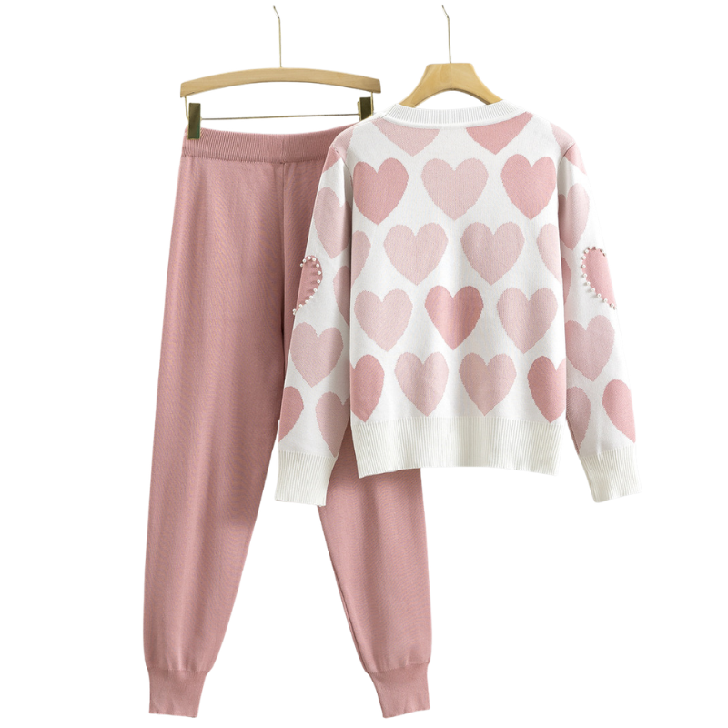 Colette™ – Chic Heart Pattern Knit Set