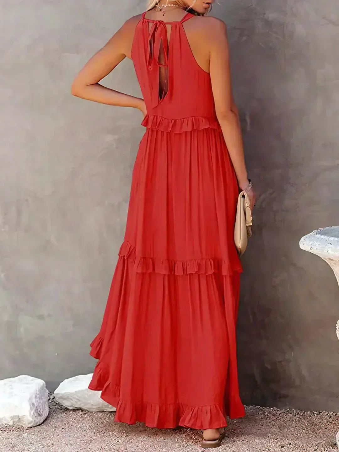 Robyn - Halter Ruffle Maxi Dress