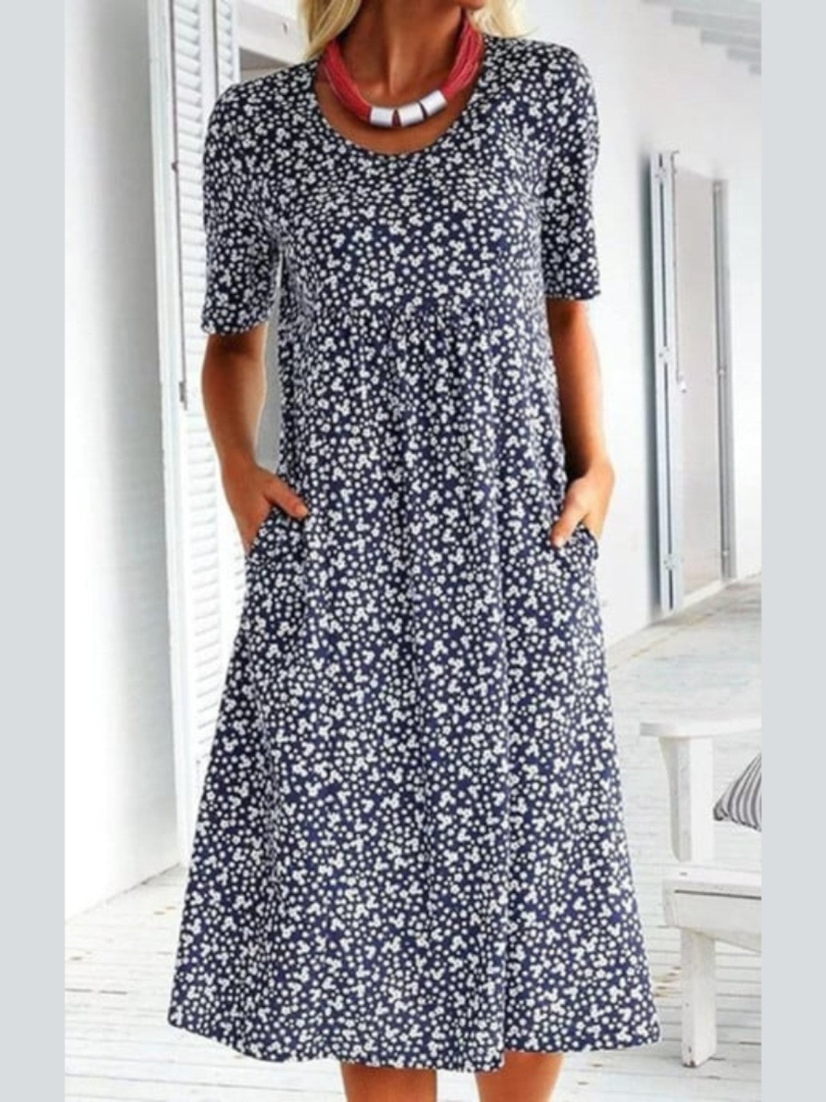 Amara | Stylish Floral Print Midi Dress