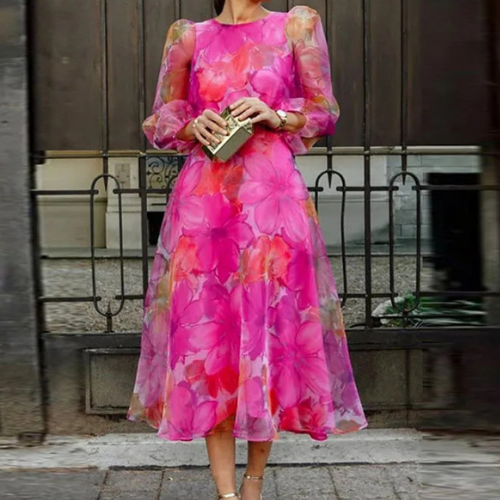 Aria | Floral Elegant Midi Dress