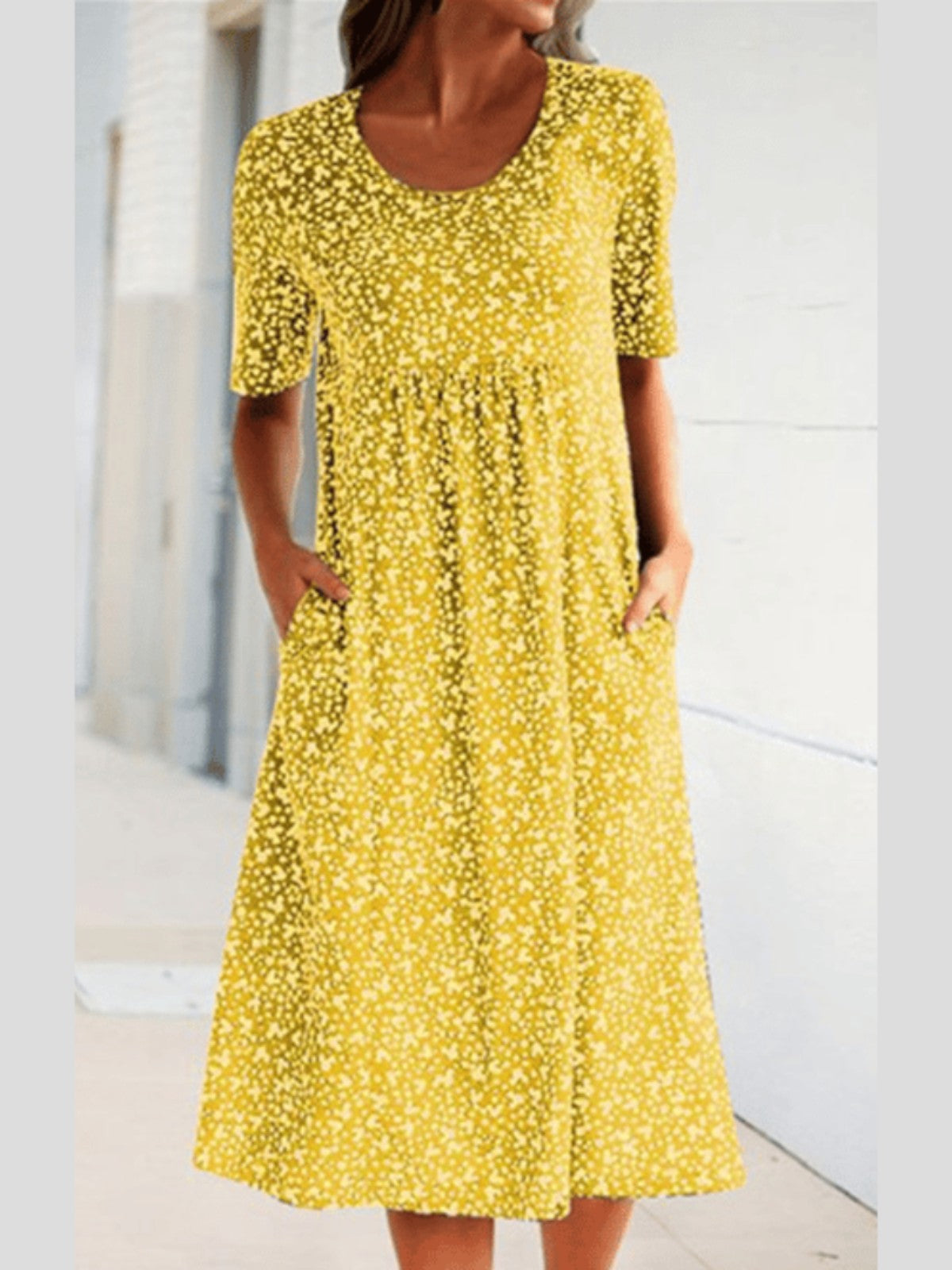 Amara | Stylish Floral Print Midi Dress