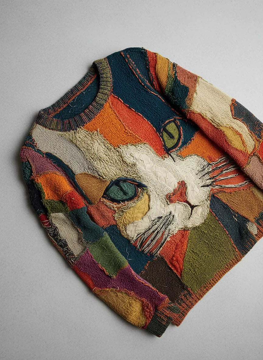 Athena – Cat Patchwork Sweater
