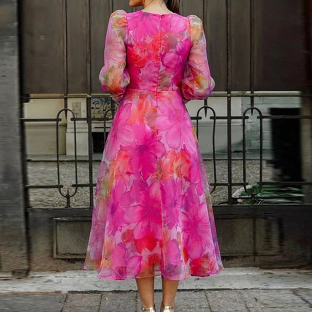 Aria | Floral Elegant Midi Dress