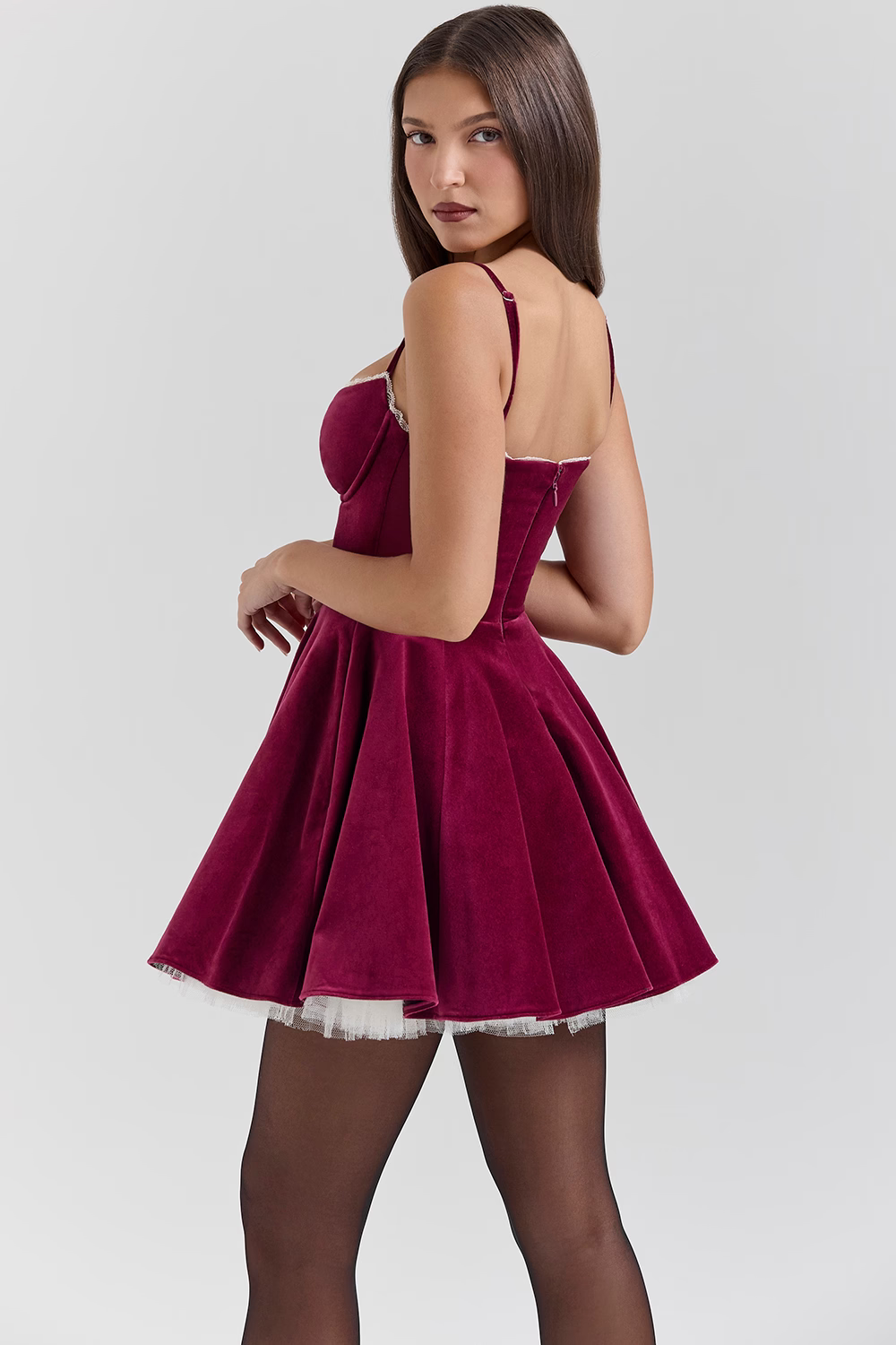 BURGUNDY - MINI DRESS