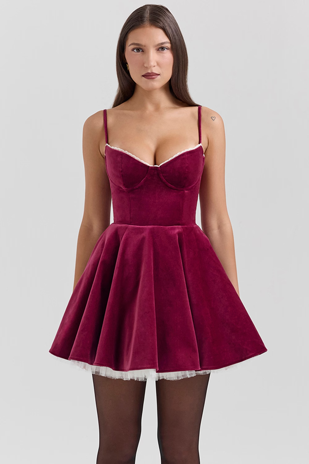 BURGUNDY - MINI DRESS