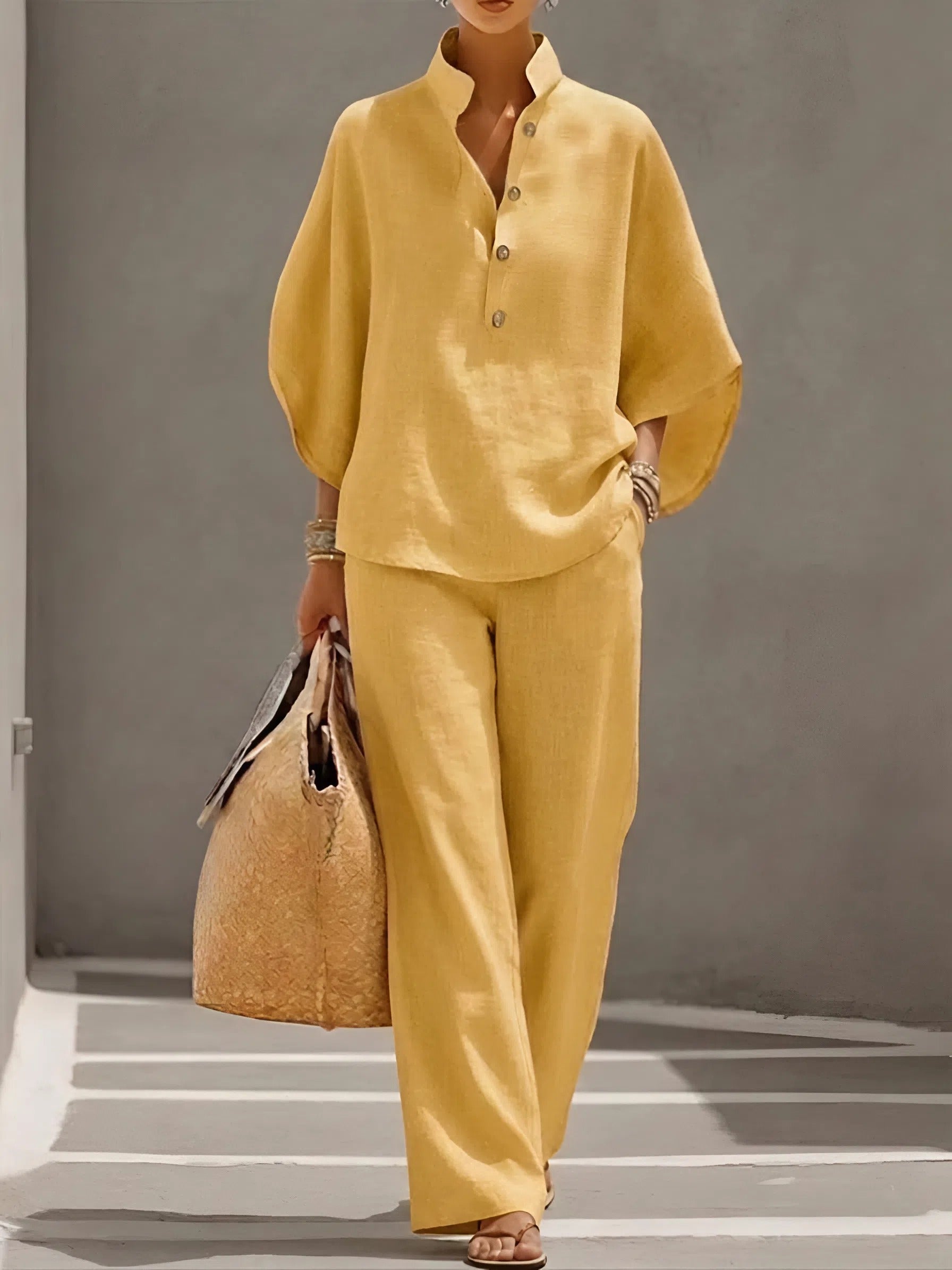 CLAIRE™ | Casual Set in Cotton and Linen